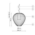 Cell OUTDOOR  SE613  84cm lampa wisząca Karman 26984