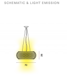 Caboche Plus  Foscarini 70cm LED lampa wisząca 30384