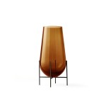 wazon Echasse czarny metal / amber szkło  H 28cm  34666