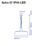 Soho Outdoor LED 57 cm lampa wisząca Marset  39426