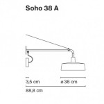 Kinkiet zewnętrzny Soho 38 A LED Marset 39551