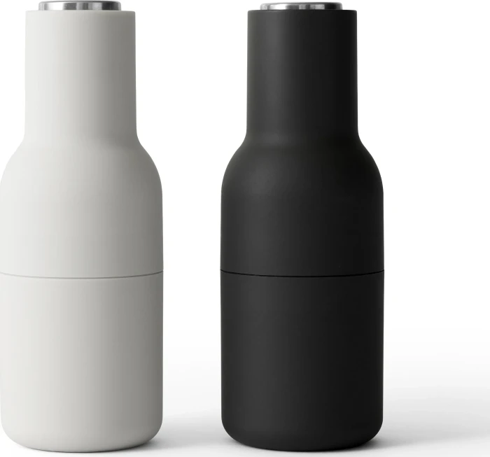 Młynki do pieprzu soli lub przypraw Bottle Grinder Steel czarny i biały 2 szt. 41078