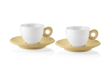 Guccini Gocce Filiżanki do Cappuccino  musztardowe  2 szt