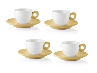   Guzzini Gocce Every Day musztardowe - 4 szt Filiżanki do espresso 